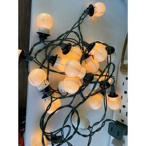 Vintage Blow Mold Christmas Snowman String of 20 Lights Covers Motif Holiday